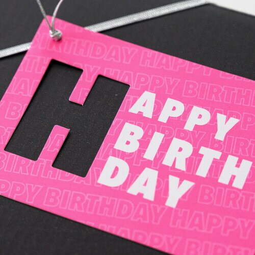 ネオンピンクゴムタッグ ハッピーBD 20枚入×2