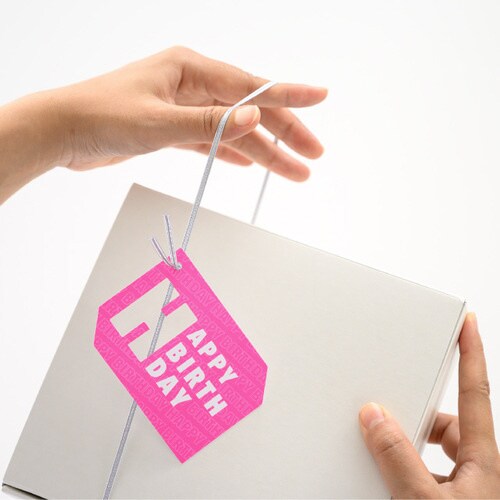 ネオンピンクゴムタッグ ハッピーBD 20枚入×2