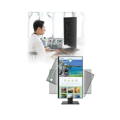 27インチ昇降回転対応IPS液晶モニター