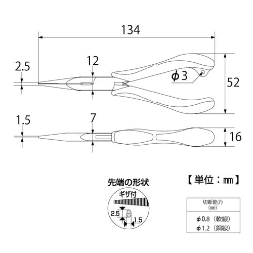 三枚合せラジオペンチ