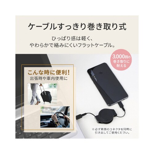 小型両引き巻取り式 Type−CtoCケーブル