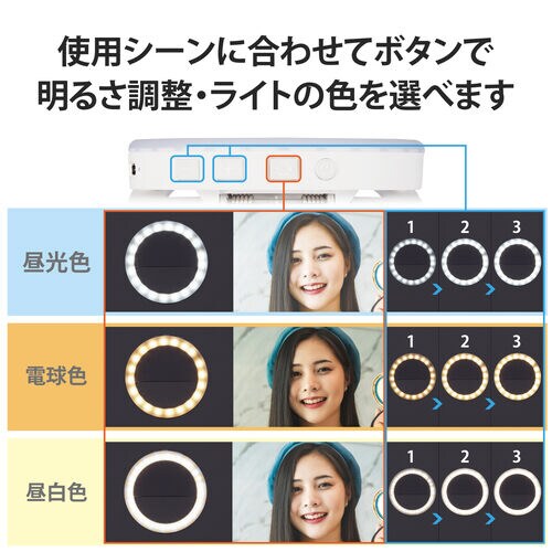 LED リングライト 直径9cm クリップ式