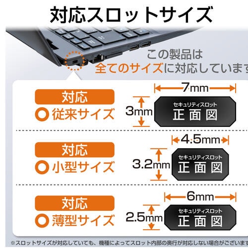 セキュリティワイヤー マルチスロット対応 シリンダ