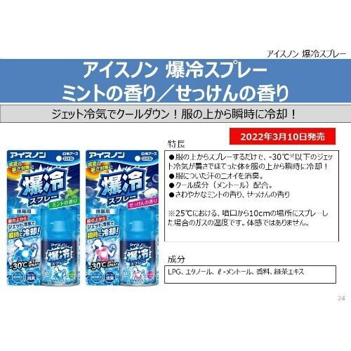 アイスノン 爆冷スプレー せっけんの香り×4