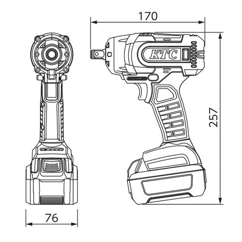 コードレストルクリミットインパクトレンチ本体