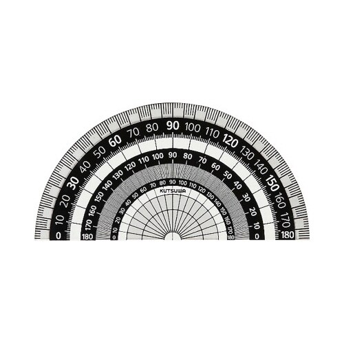 ブラック分度器9CM