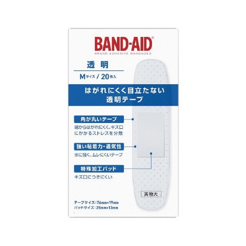 バンドエイド 透明 Mサイズ 20枚