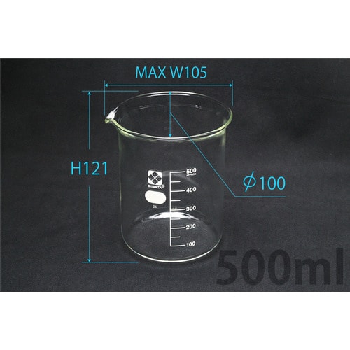 ビーカーガラス(目安目盛付) 500ml