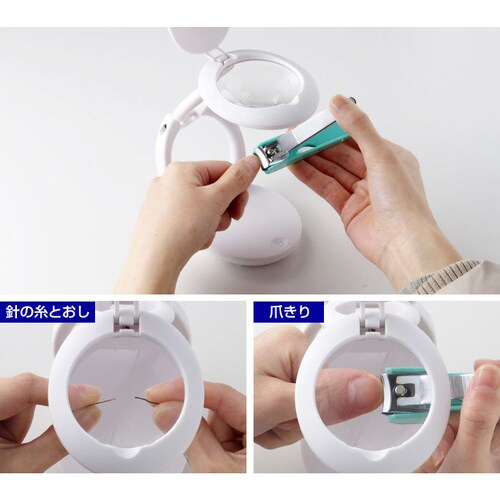 折りたたみ式 LED付マルチルーペ ブラウン