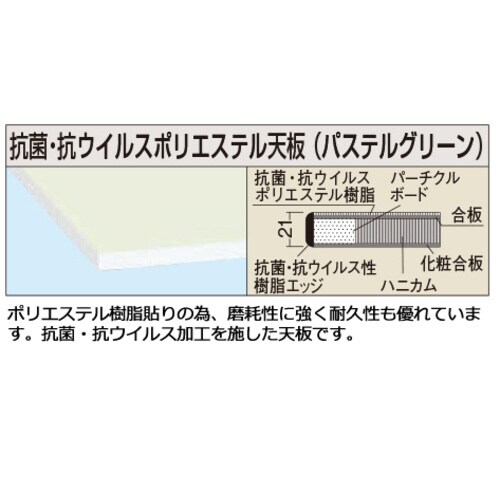 軽量作業台(抗菌・抗ウイルス天板・中棚中板付)