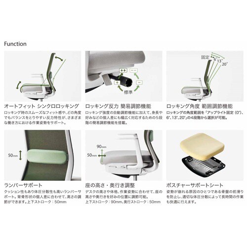 モネット背M 可動肘S有L有本体BK座BK背BKV