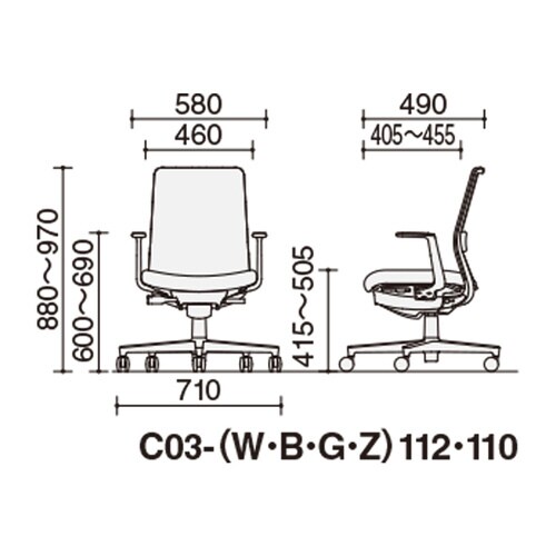 モネット背M L肘S無L無本体WG座LG背YEW
