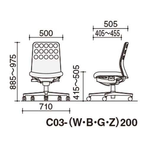 モネット背C 肘無S無L無本体SB座ST背SBV