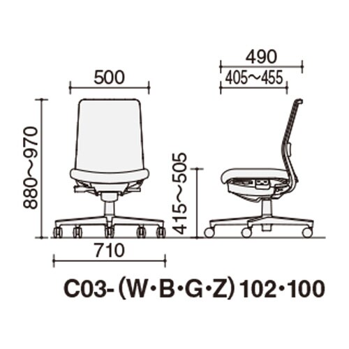モネット背M 肘無S無L無本体WG座DG背DGV