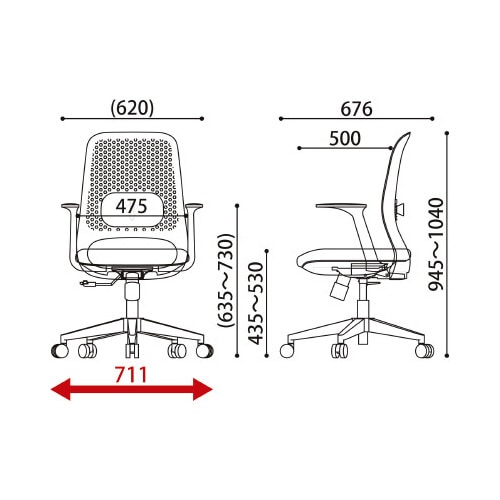 オフィスチェア300肘付きGY