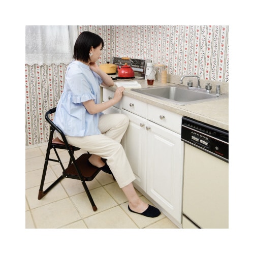 ハンドル付きチェアー踏み台2段