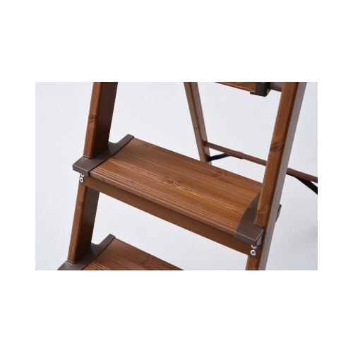 ハンドル付木目調 踏み台3段