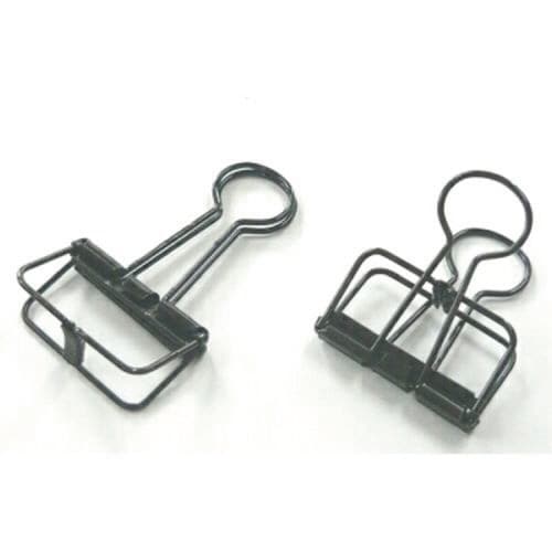 大 ワイヤーWクリップ 4個入 ブラック 5枚