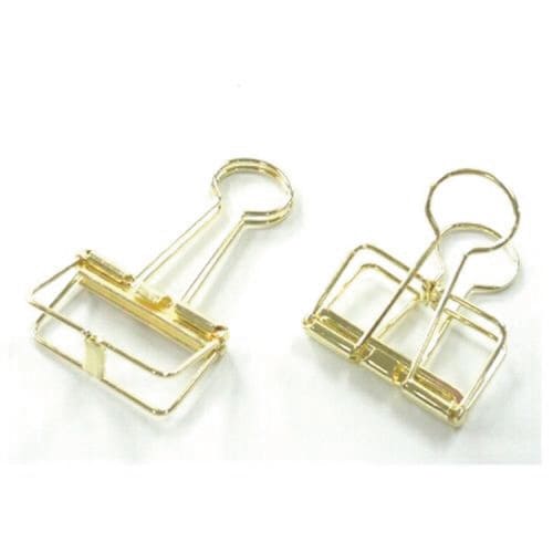 大 ワイヤーWクリップ 4個入 ゴールド 5枚