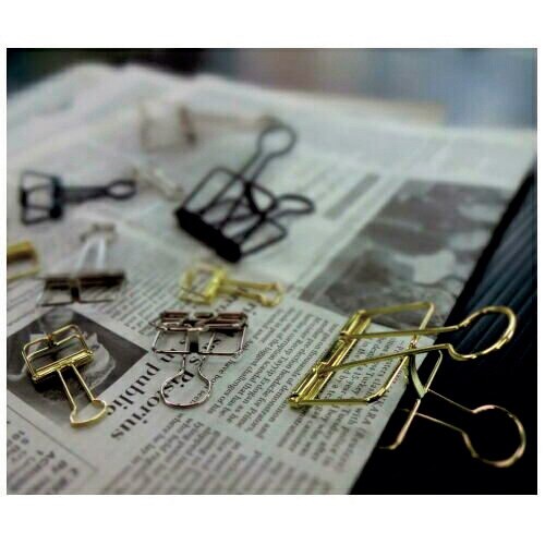 小 ワイヤーWクリップ 5個入 ゴールド 5枚