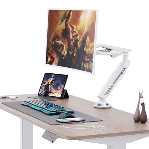 メカニカル式 モニターアーム シングル ホワイト