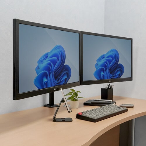 水平 デュアル 2枚対応 液晶モニターアーム