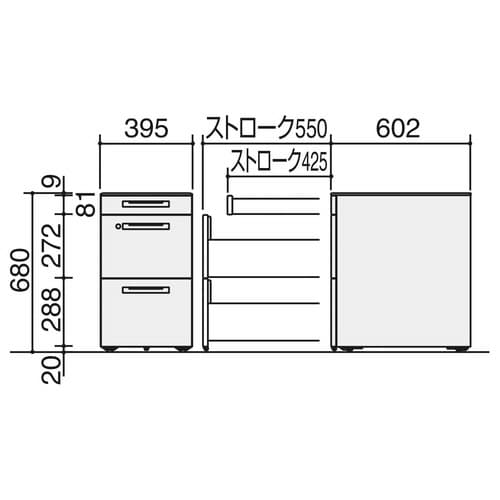 ワゴン GTA 深型ペントレー+A4・2段