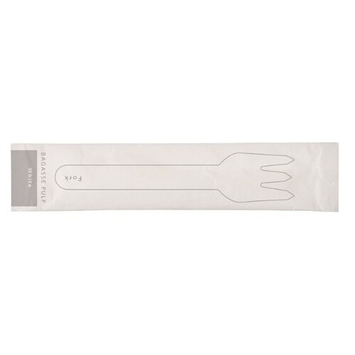 バガスパルプフォーク160 ホワイト 10パック