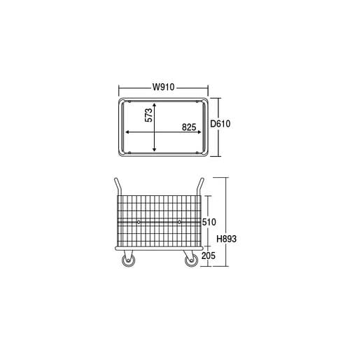 ナイロンコート金網台車 NK307K−NC