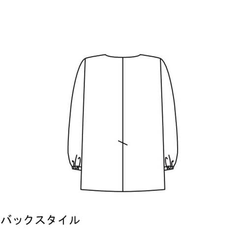 女子衿なし調理衣長袖 白 LL 330−30 LL