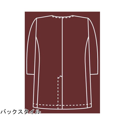 男子衿なし調理衣七分 白 L 321−30 L
