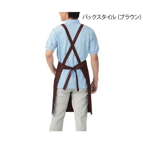 胸当てエプロンH型ブラウン