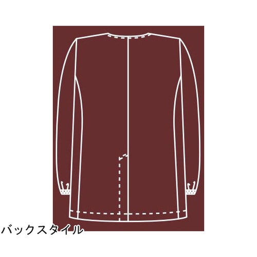 男子衿なし調理衣長袖 白 M 320−30 M