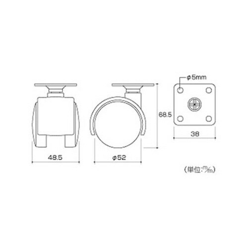 ニ輪キャスタープレートタイプ