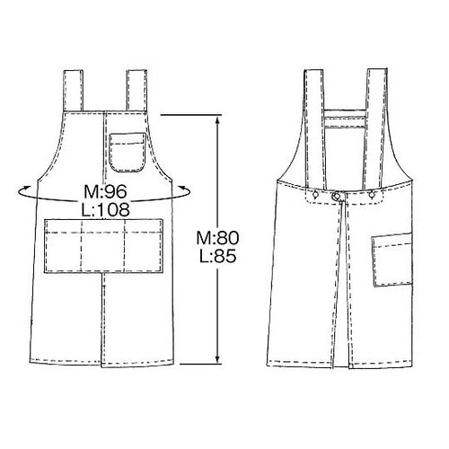 胸当てエプロンH型グリーン