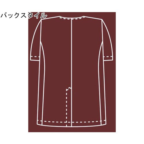 男子衿なし調理衣半袖 白 M 322−30 M