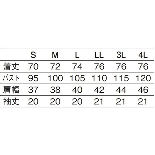 女子V衿調理衣 半袖 白 S 527−30 S