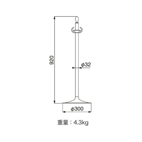 フロアパーティションポールクローム/鏡面