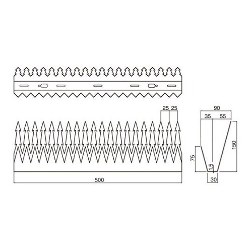 デルタアロー忍び返しW形電解研磨 FG5W