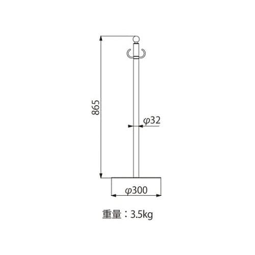 フロアパーティションポールスタッキングクローム