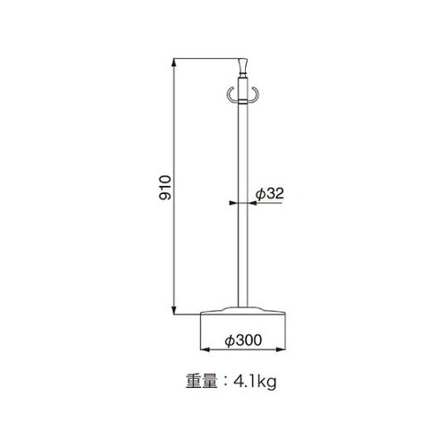 フロアパーティションポールクローム/鏡面