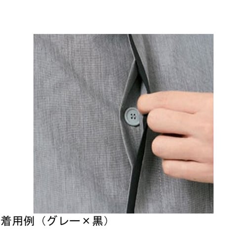 和風シャツグレーx黒