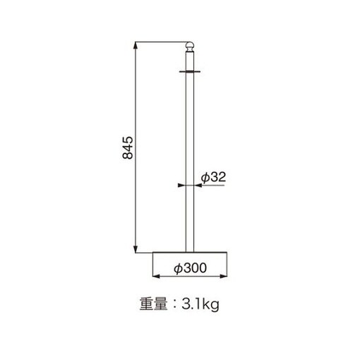 フロアパーティションポールスタッキングクローム