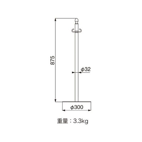 フロアパーティションポールスタッキングクローム
