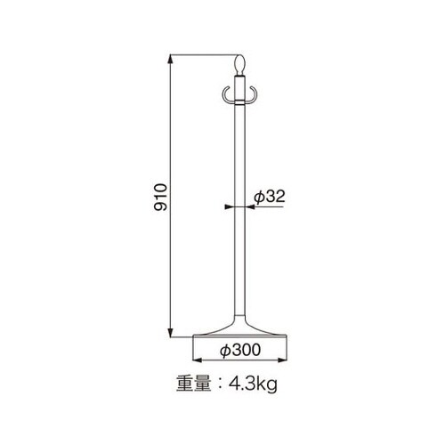 フロアパーティションポールクローム/鏡面
