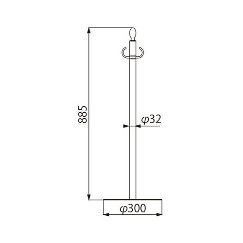 フロアパーティションポールクローム/鏡面