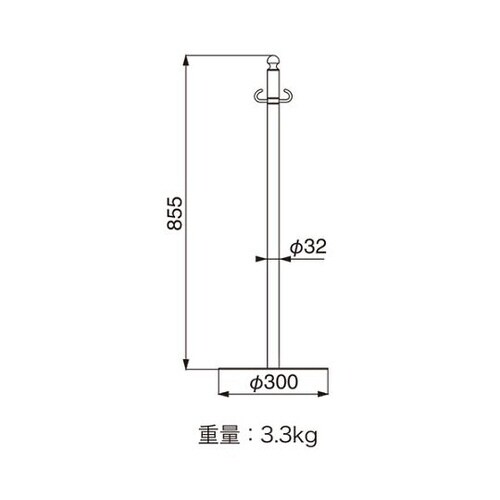 フロアパーティションポールクローム/ヘアーライン