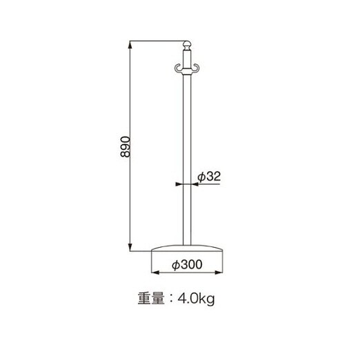 フロアパーティションポールクローム/鏡面