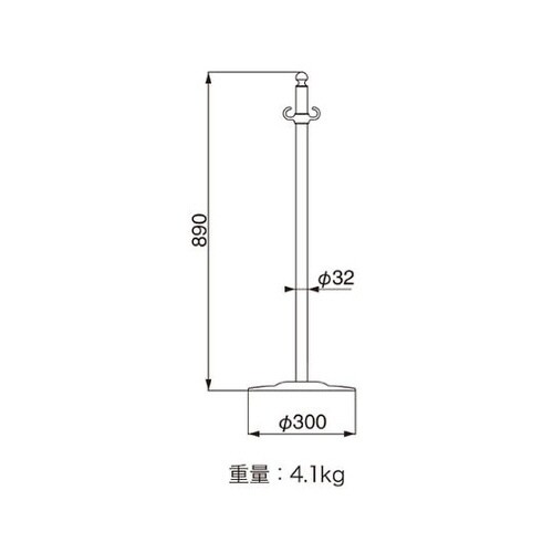フロアパーティションポールクローム/鏡面