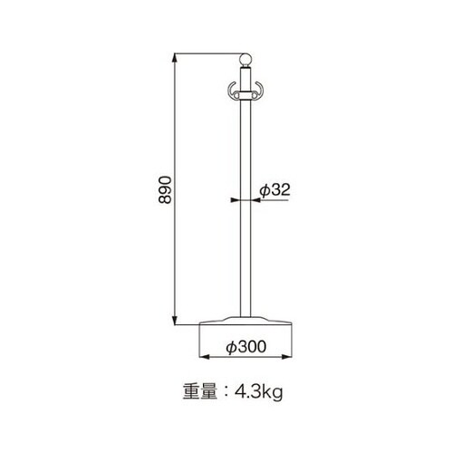 フロアパーティションポールクローム/鏡面